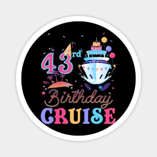 43rd Birthday Cruise Vacation Squad 2024 43 Years Old Bday Magnet